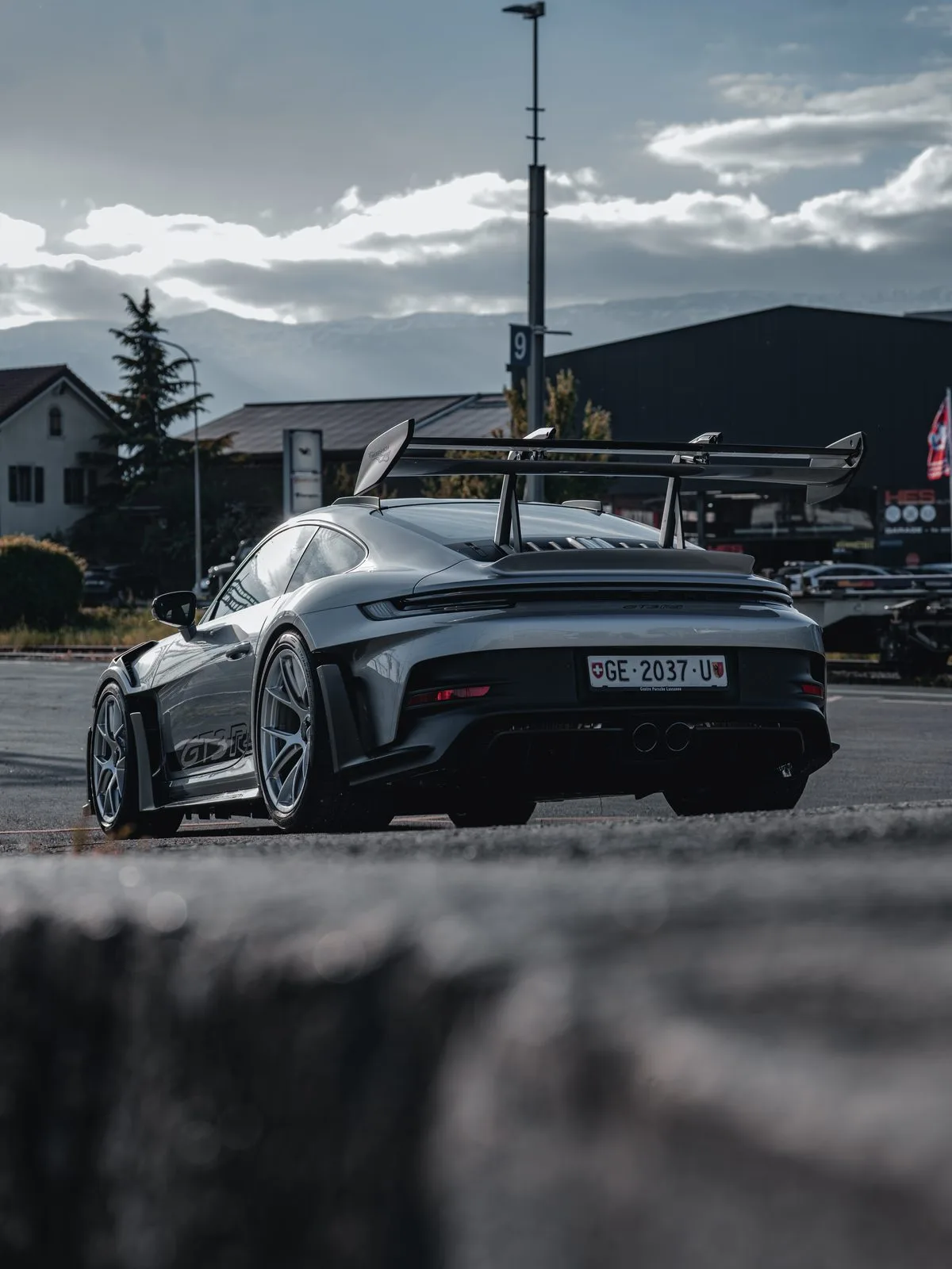 Porsche 911 GT3 RS au coucher du soleil